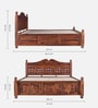Marlow Sheesham Wood King Size Bed in Honey Oak Finish With Box Storage