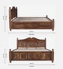 Marlow Sheesham Wood King Size Bed in Provincial Teak Finish With Box Storage