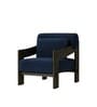 Marlow Sheesham Wood Lounge Chair In Dark Blue Color