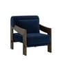 Marlow Sheesham Wood Lounge Chair In Dark Blue Color