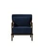 Marlow Sheesham Wood Lounge Chair In Dark Blue Color