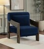 Marlow Sheesham Wood Lounge Chair In Dark Blue Color