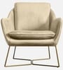 Marlow Suede Arm Chair in Beige Color