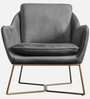 Marlow Suede Arm Chair in Grey Color