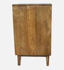 Marzo Solid Wood Bedside Table in White And Brown Colour