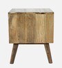 Marco Solid Wood Bedside Table in White & Brown Colour With Drawer