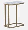 Marmor Metal C Shaped Table with White Marble Top