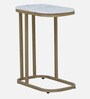 Marmor Metal C Shaped Table with White Marble Top