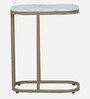 Marmor Metal C Shaped Table with White Marble Top