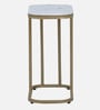 Marmor Metal C Shaped Table with White Marble Top