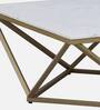 Marmor Metal Square Coffee Table In Gold Finish With Marble Top