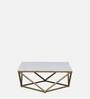 Marmor Metal Square Coffee Table In Gold Finish With Marble Top
