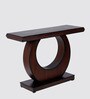 Maronze Solid Wood Console Table in Brown Finish