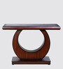 Maronze Solid Wood Console Table in Brown Finish