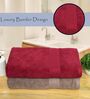 Maroon & Beige Cotton Solid  500 GSM Bath Towels Pack of 2