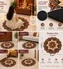 Maroon & Black 23x23 Inch Lotus Mandala 7D Printed Floor Mat
