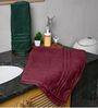 Maroon & Green Cotton Solid 550 GSM 2 Pcs Bath Towels