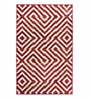 Maroon Abstract Polypropylene 3 ft x 5 ft Machine Made Carpet