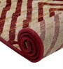 Maroon  Abstract Polypropylene 2 x 5 Feet Machine Made Runner