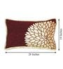 Maroon Abstract 500 TC Chenille Double Bed Cover with 2 Pillow Covers
