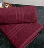 Maroon Cotton Solid 550 GSM 2 Pcs Bath Towels