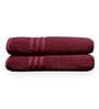 Maroon Cotton Solid 550 GSM 2 Pcs Bath Towels