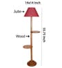 Maroon Jute Conical Wooden Floor Lamp