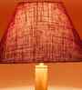 Maroon Jute Conical Wooden Floor Lamp