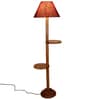 Maroon Jute Conical Wooden Floor Lamp