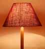 Maroon Jute Conical Wooden Floor Lamp