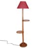 Maroon Jute Conical Wooden Floor Lamp