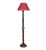 Maroon Jute Conical Wooden Floor Lamp