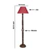 Maroon Jute Conical Wooden Floor Lamp
