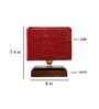Maroon  Shade Table Lamp With Wood Base