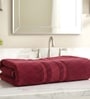 Maroon Soft Cotton 500 GSM Solid Bath Towel
