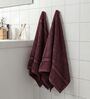 Maroon 100% Cotton 525 Gsm Hand Towel
