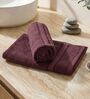 Maroon 100% Cotton 525 Gsm Hand Towel
