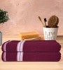 Maroon 100% Cotton Patterned 400 GSM Bath Towels (set of 2)