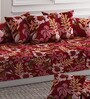 Maroon 120 GSM Raising 8 Piece Diwan Set