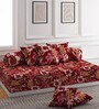 Maroon 120 GSM Raising 8 Piece Diwan Set