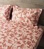 Maroon 144TC Cotton Flat Super King Bedsheet with 2 Pillow Covers