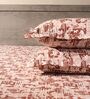 Maroon 144TC Cotton Flat Super King Bedsheet with 2 Pillow Covers