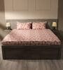 Maroon 144TC Cotton Flat Super King Bedsheet with 2 Pillow Covers