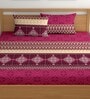 Maroon 180 TC Abstract Cotton Fitted Double Bedsheet 2 Pillow covers