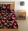 Maroon 180 TC Floral Cotton Single Bedsheet Pillow covers