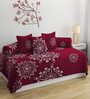 Maroon 240 TC Cotton Blend 8 Pcs Diwan Set