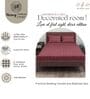 Maroon 280 TC Glace Cotton Fitted Bedsheet With Embossed Leaf Pattern