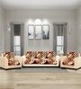Maroon 5 Seater Checkered 10Pcs Sofa Covers