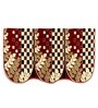 Maroon 5 Seater Checkered 10Pcs Sofa Covers