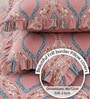 Maroon Abstract 260 Tc Polycotton Double Fitted Bedsheet With 2 Pillow Covers